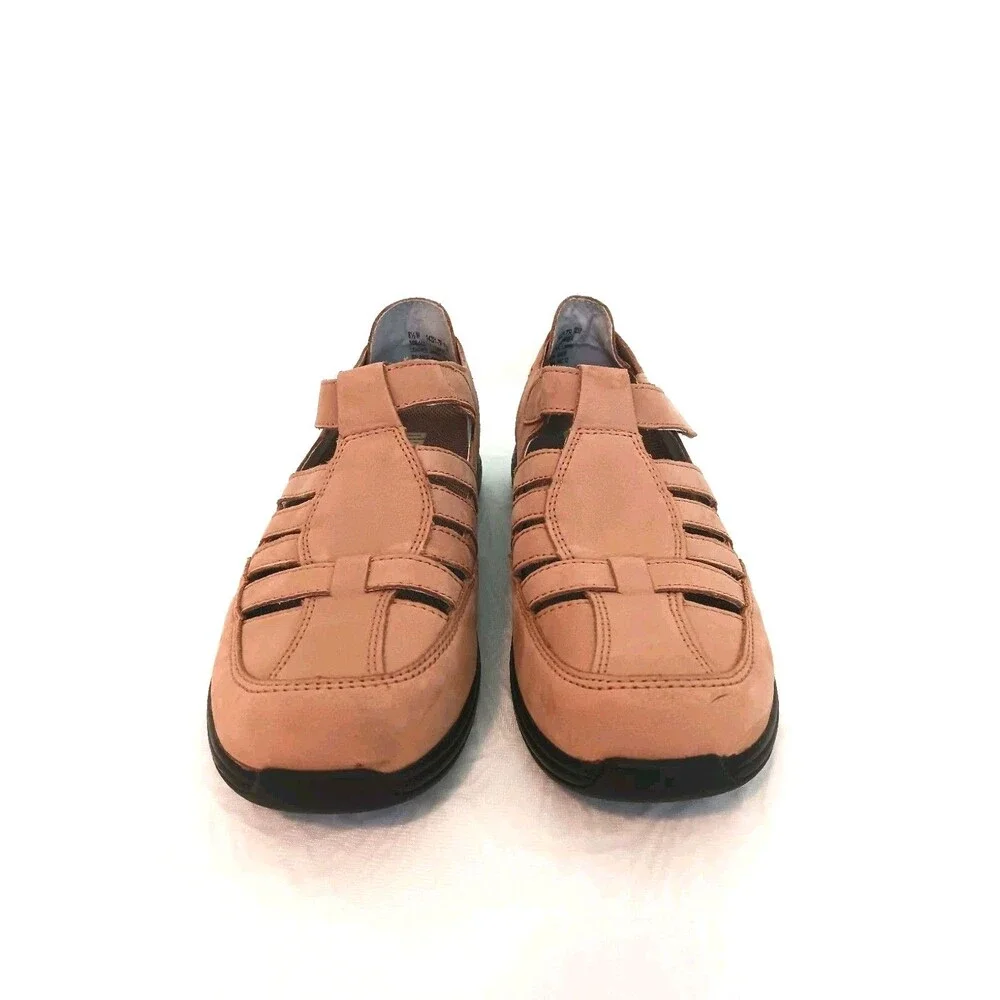 Drew Leather Fisherman Sandals Womens 8.5M Tan Hook Loop Comfort Shoes